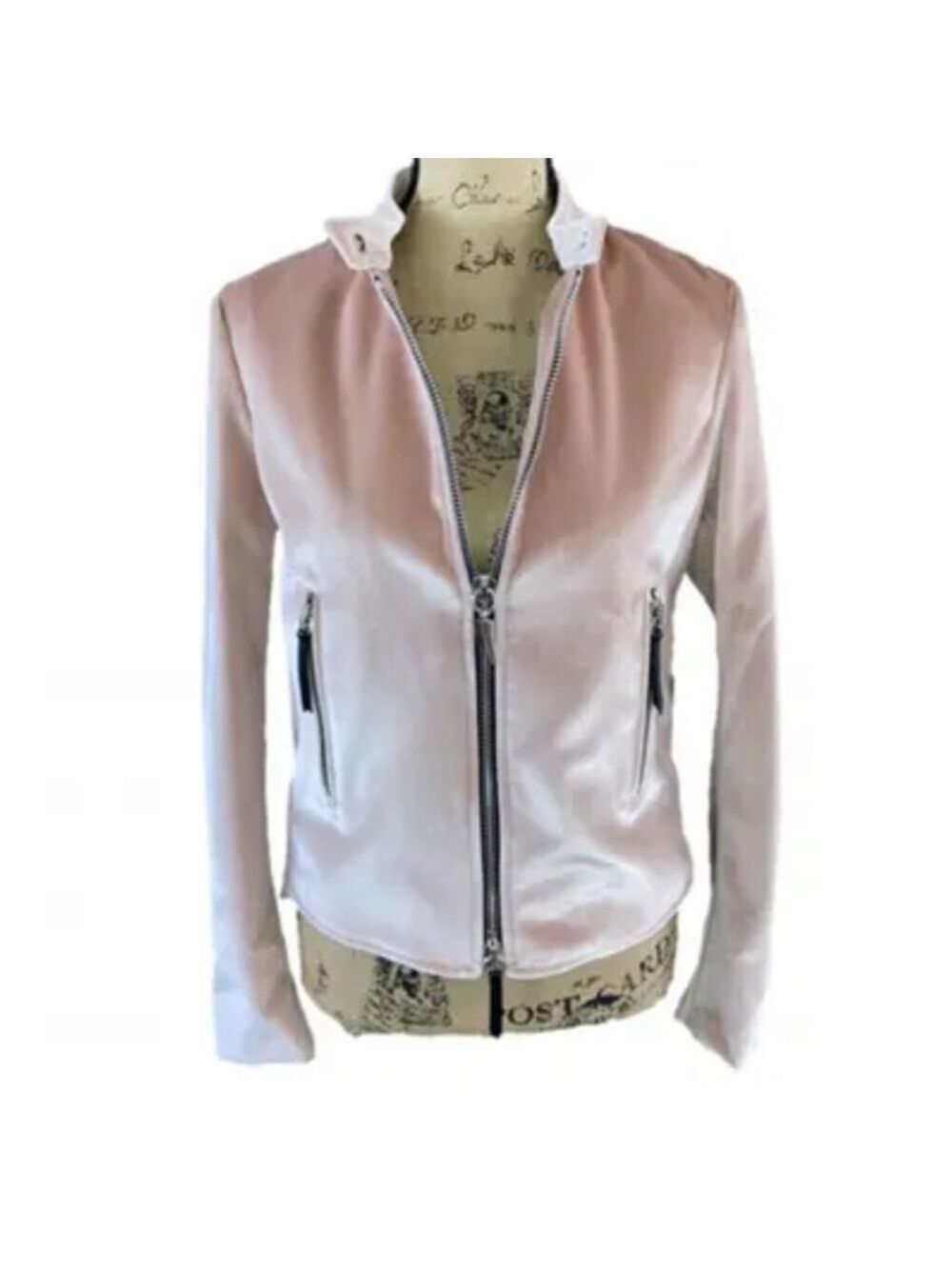 NWT Giuseppe Zanotti Pink Velvet Moto Jacket M